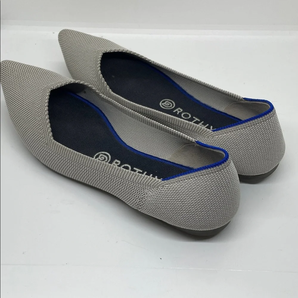 Rothy’s The Point Birdseye Light Grey “Retired“ Flats 8.5 Comfort